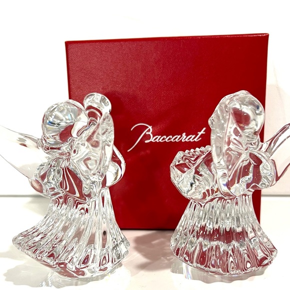 Baccarat Cherub Horn and Accordion Carolers - Set of 2 - Picture 2 of 6